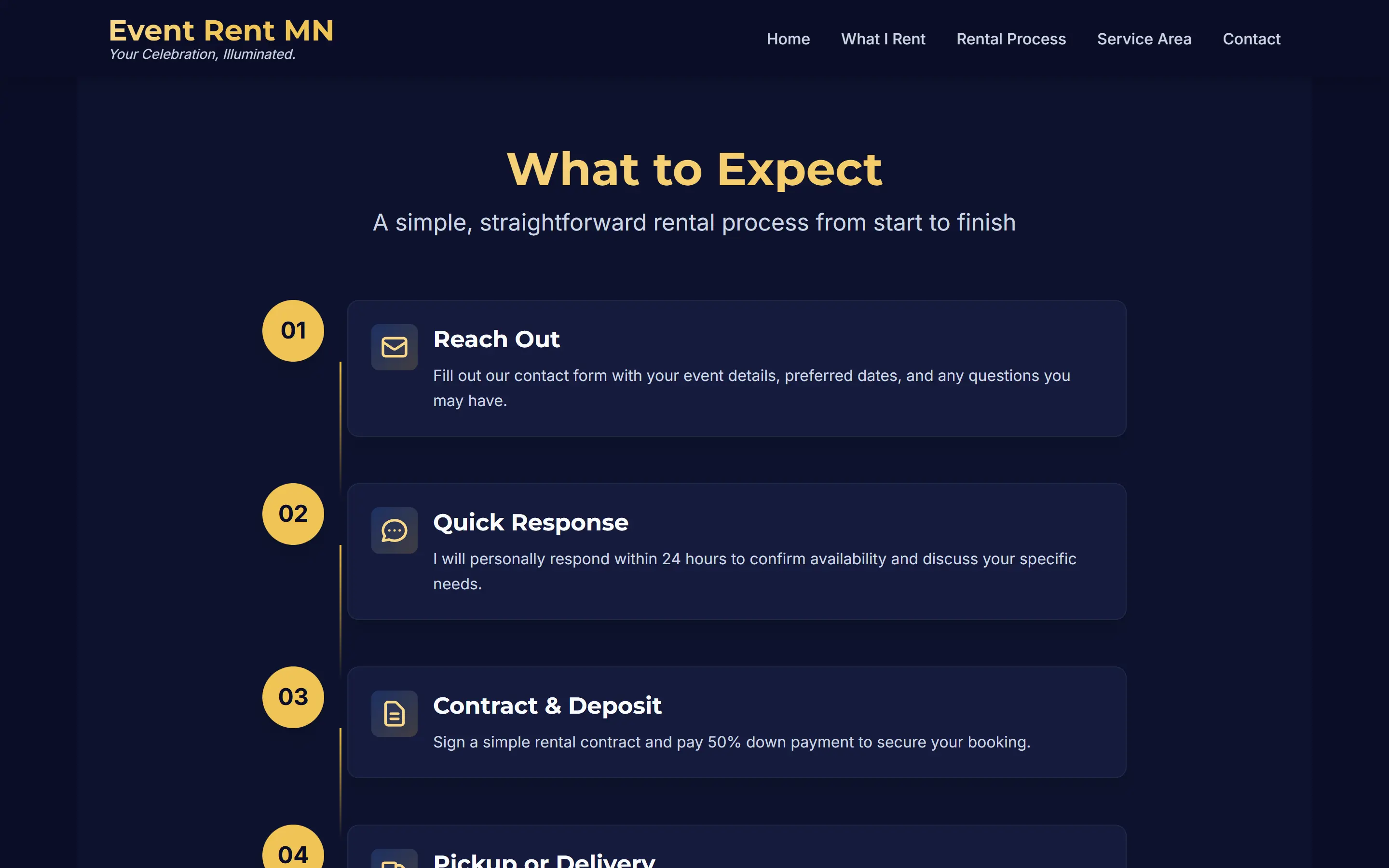 Event Rent MN full desktop experience