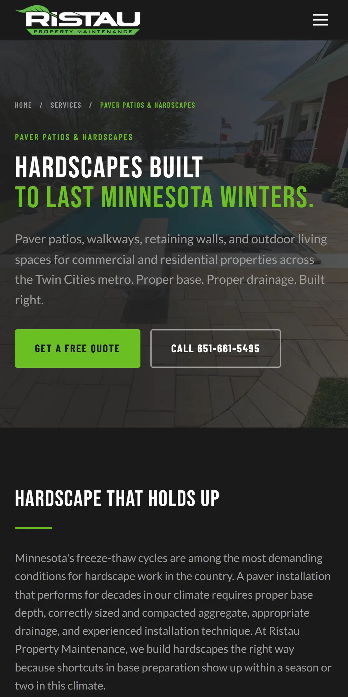 Ristau Property Maintenance mobile view